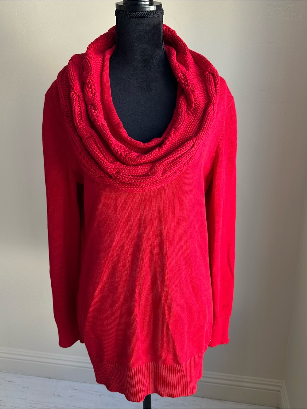 Michael Kors Bright Red Cowl Neck Sweater Size XL